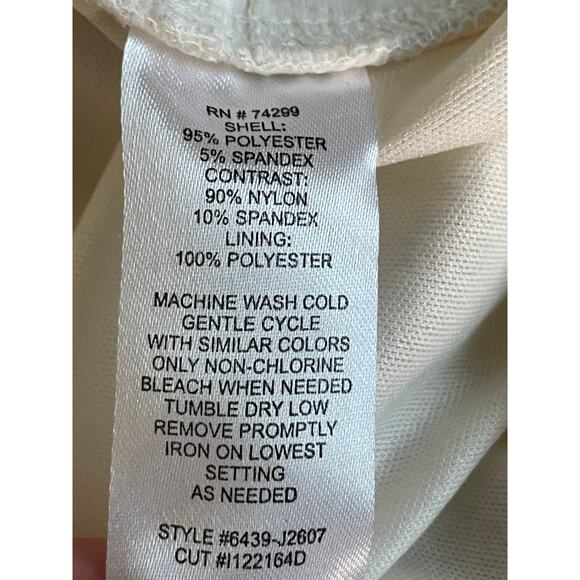 En Focus Studio White Sleeveless‎ Lace Panel Sheath Dress Size 4 Bridal Cocktail - Picture 6 of 12